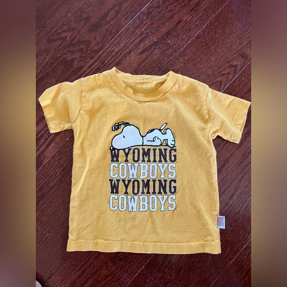 Snoopy Wyoming Cowboys Kids Tshirt Made in USA